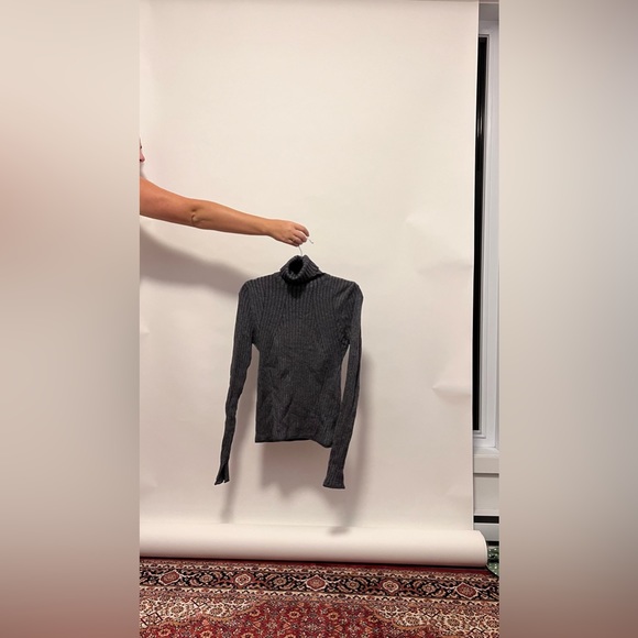 Ribbed turtle neck knit sweater - Picture 2 of 2